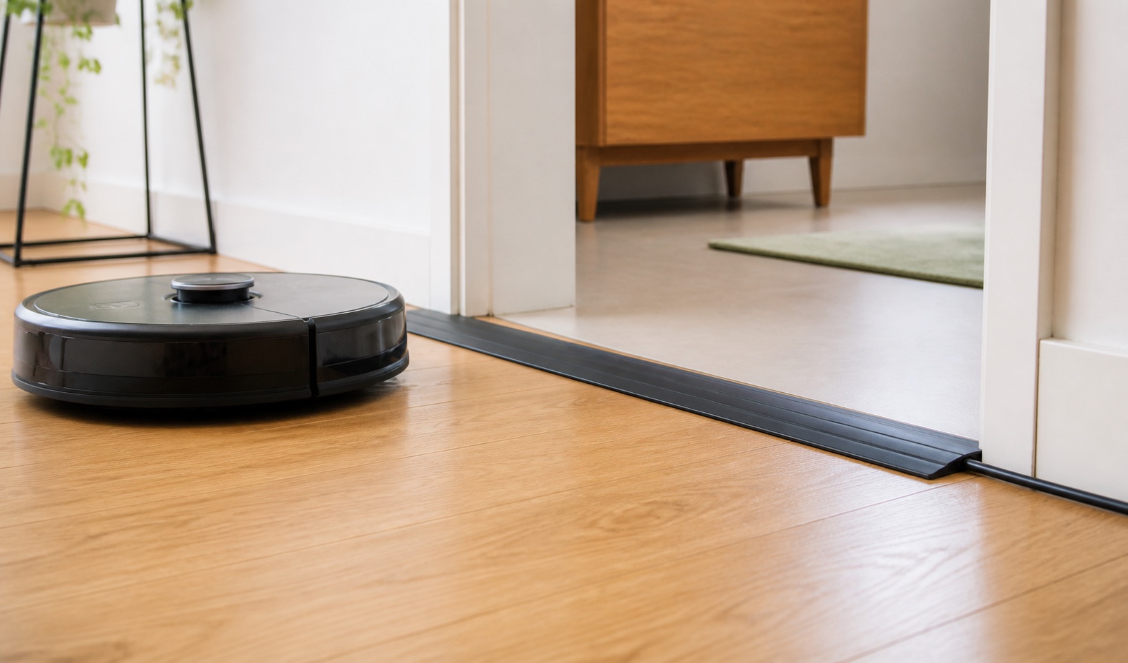 Illustration de la situation : Quel passe-câble un robot aspirateur peut-il franchir ?