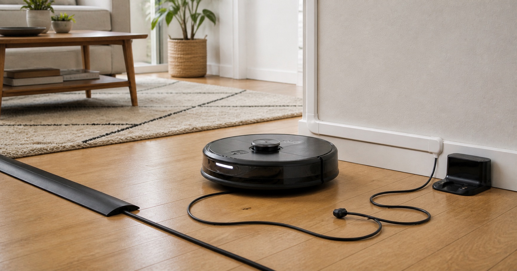 Illustration de la situation : Protéger les câbles d'un robot aspirateur : les trois stratégies