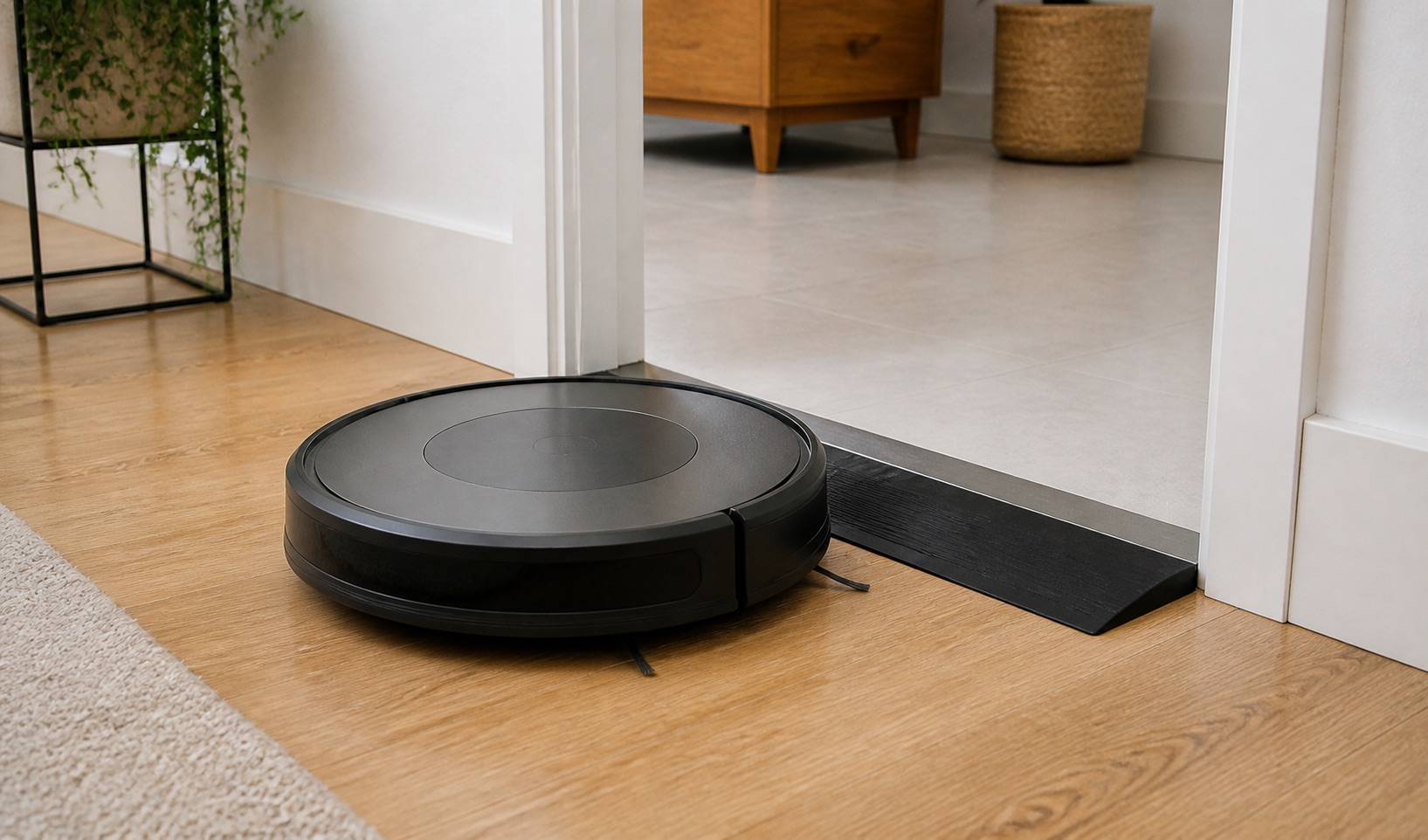 Illustration de la situation : Roomba (iRobot) : franchissement de seuil et compatibilité