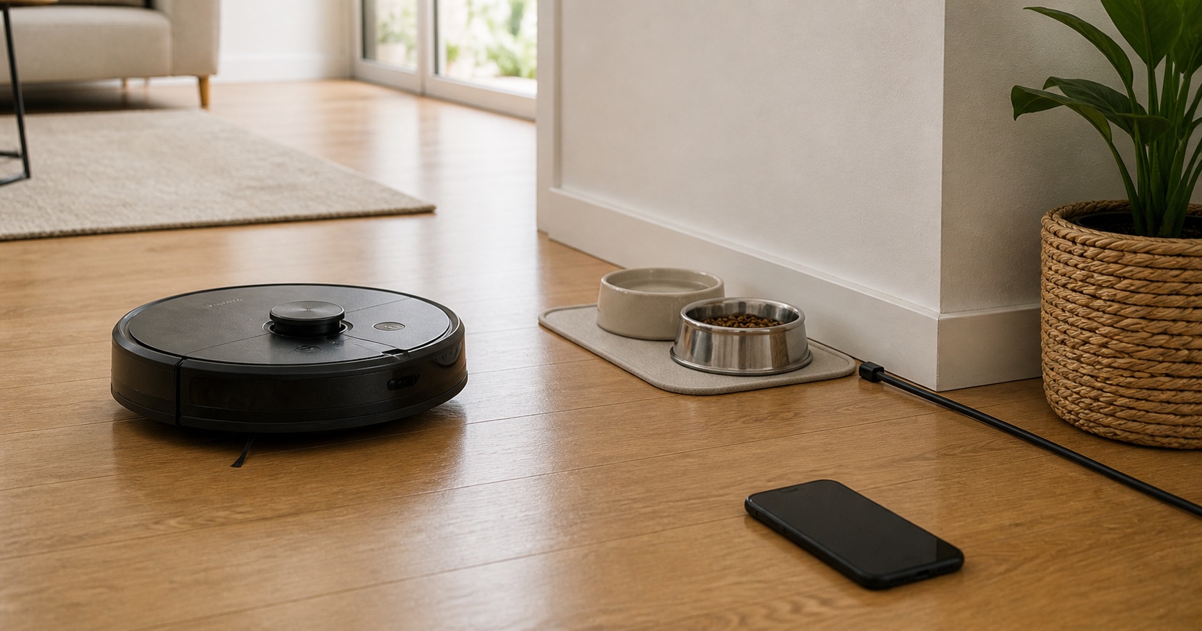 Illustration de la situation : Zones interdites : bien les utiliser avec un robot aspirateur