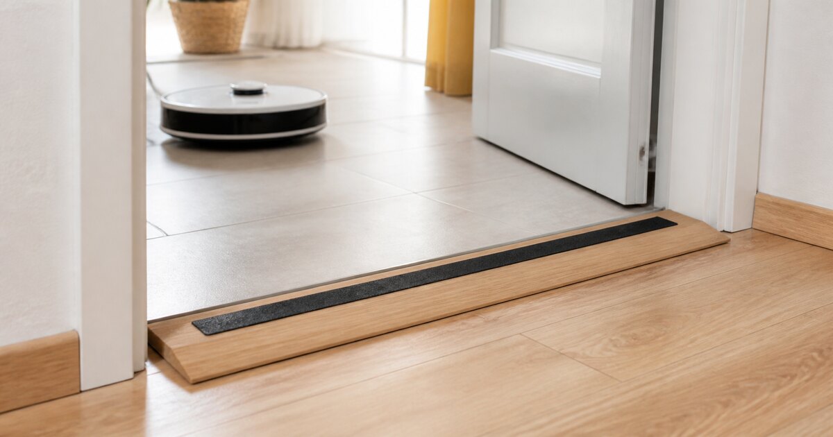 Illustration de la situation : Fabriquer une rampe pour robot aspirateur : plan et dimensionnement